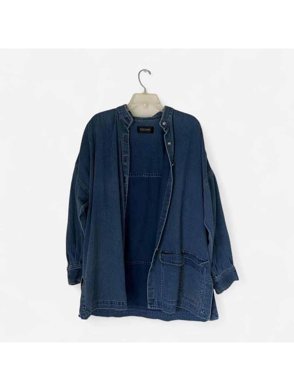 Women's 90s Ellen Tracy blue denim jacket M MEDIUM